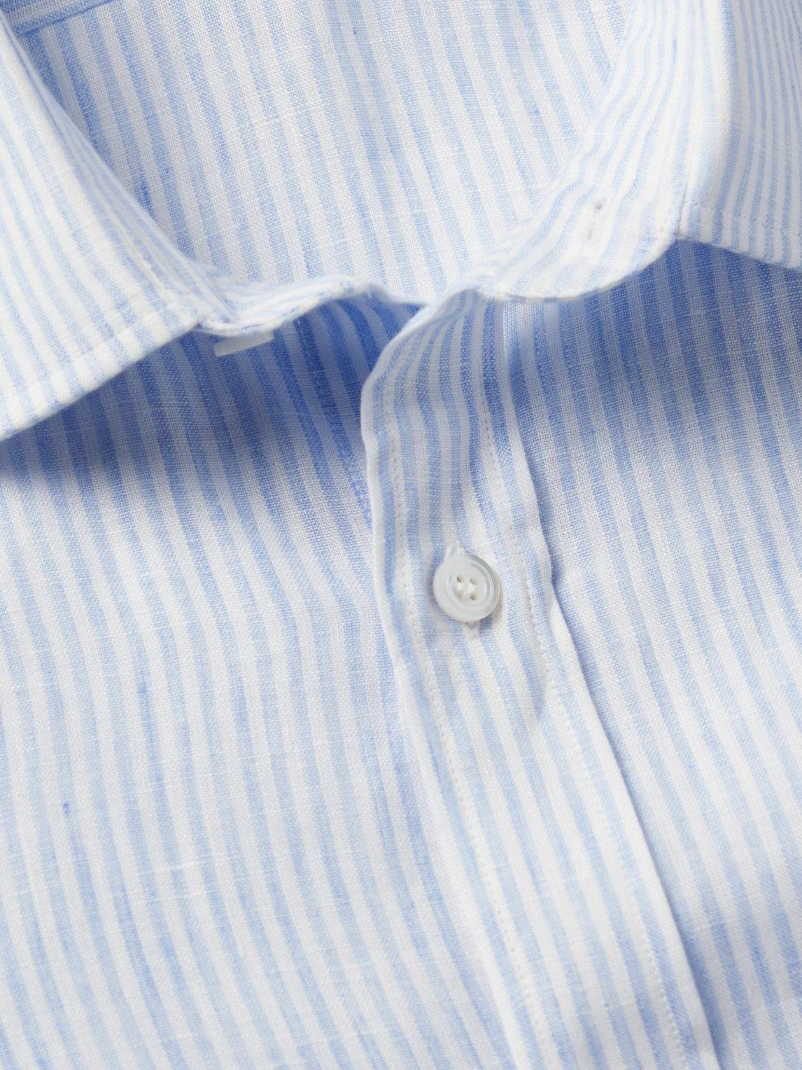 Charvet - Striped Linen Shirt - Blue Charvet