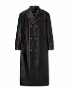 Enfants Riches Déprimés - Double-Breasted Embellished Leather Trench Coat - Black