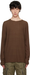 DEVOA Brown Long Sleeve Knit T-shirt