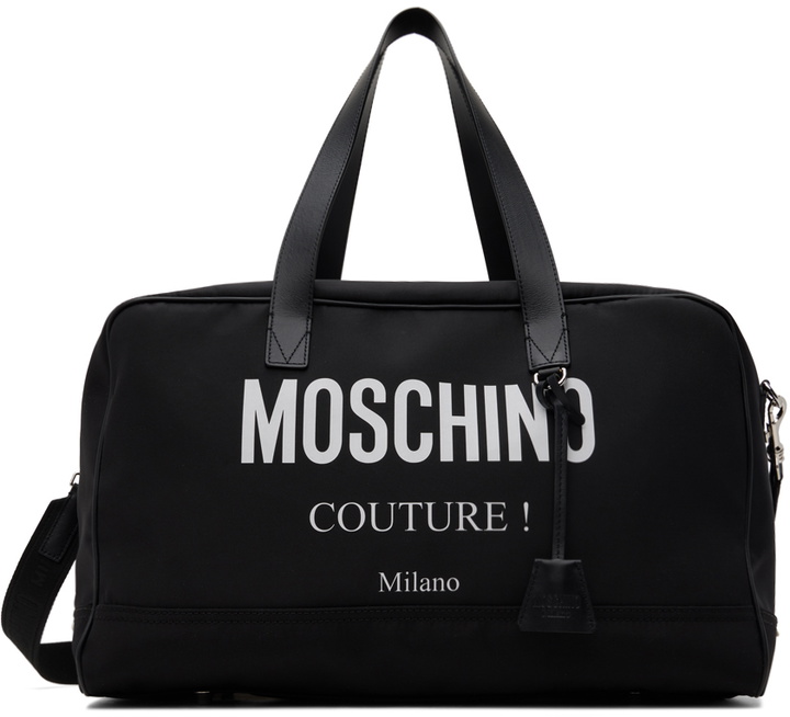 Photo: Moschino Black 'Moschino Couture' Nylon Travel Duffle Bag
