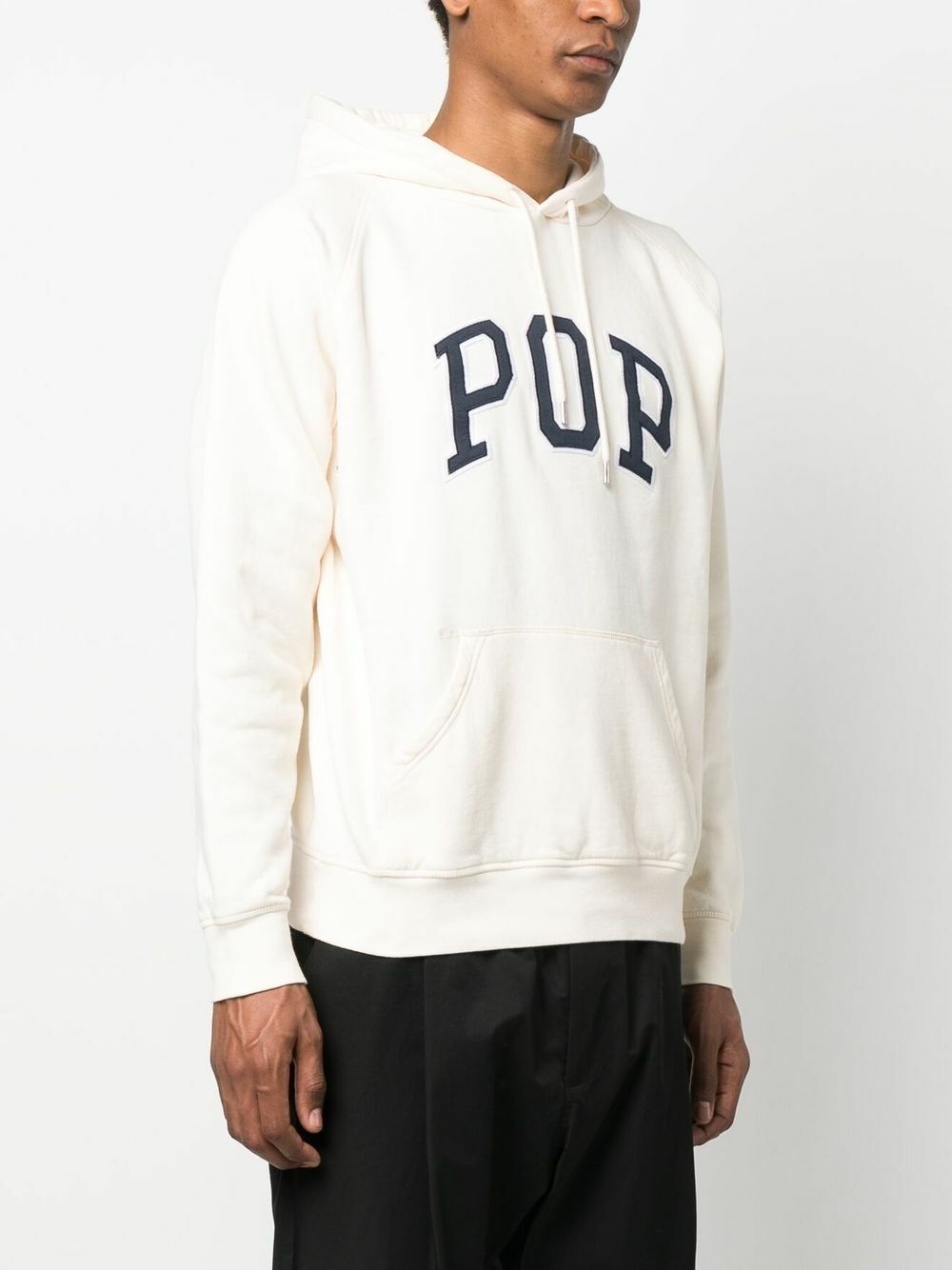 Pop Trading Company White Arch Logo Appliqué Hoodie