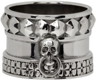 Alexander McQueen Silver Skull Spike Ring