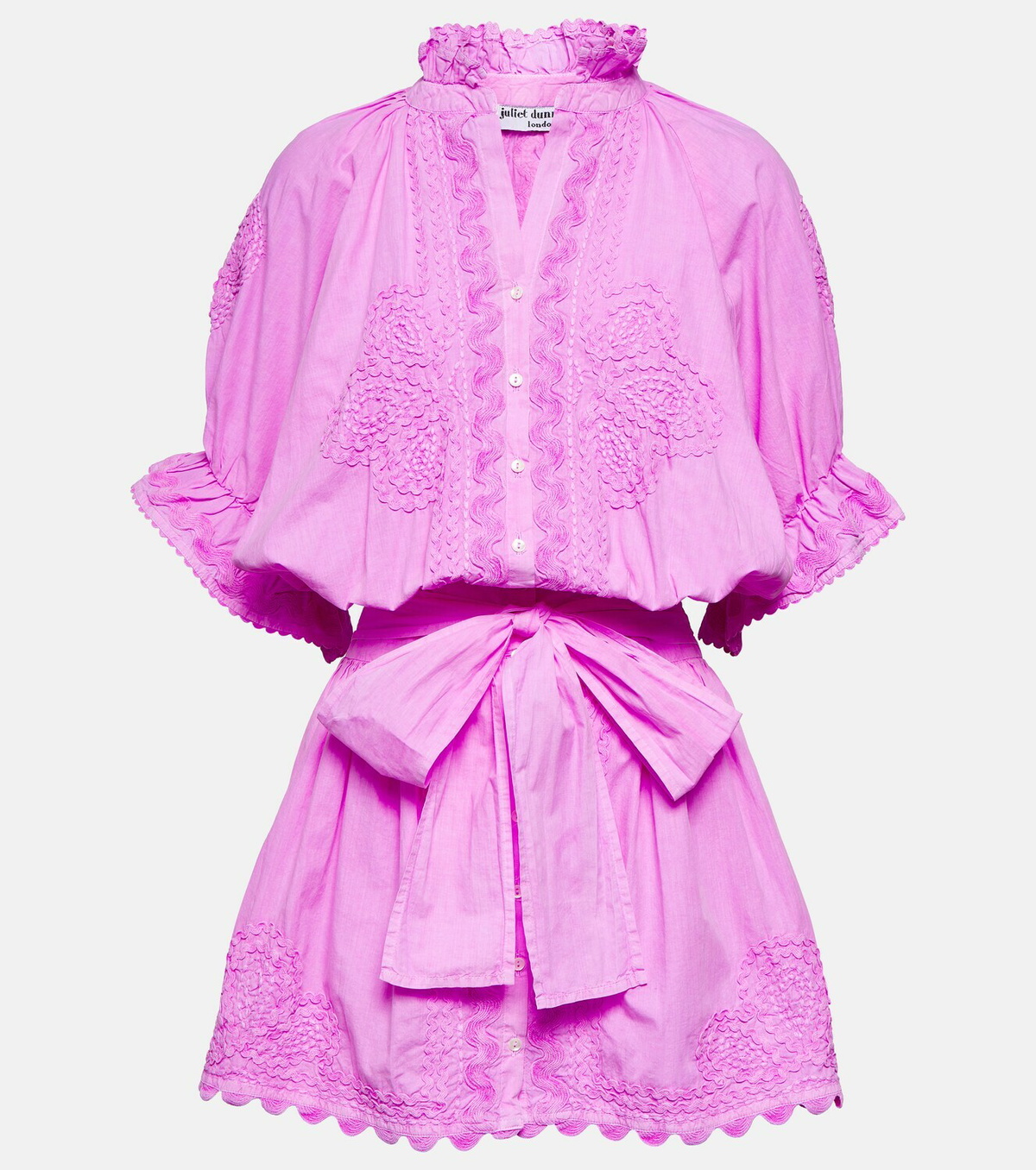 Juliet Dunn Embroidered cotton poplin minidress Juliet Dunn