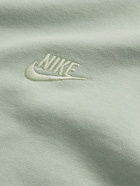 Nike - Sportswear Logo-Embroidered Cotton-Jersey Hoodie - Green