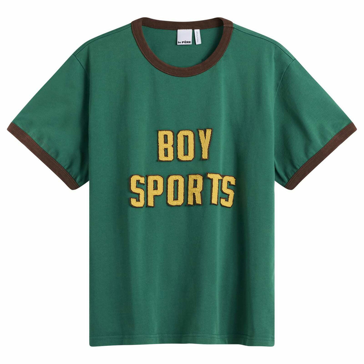 Le Père Men's Boy Sports Ringer T-Shirt in Lorien Green