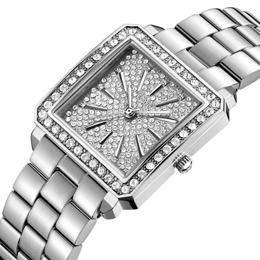 JBW Cristal 28 Jewelry Set Silver-tone Dial Ladies Watch J6387-SetC