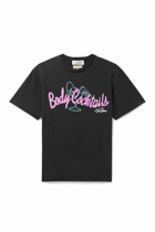 Gallery Dept. - Body Cocktails Printed Cotton-Jersey T-Shirt - Black