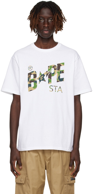 Photo: BAPE White & Green ABC Camo T-Shirt