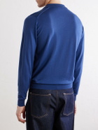 John Smedley - Caverhill Knitted Merino Wool Polo Shirt - Blue