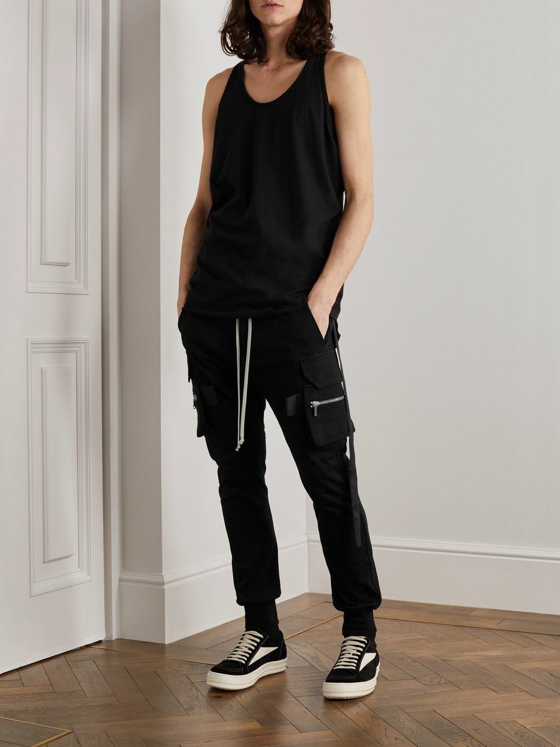 Rick Owens - Mastodon Tapered Cotton-Jersey Drawstring Cargo