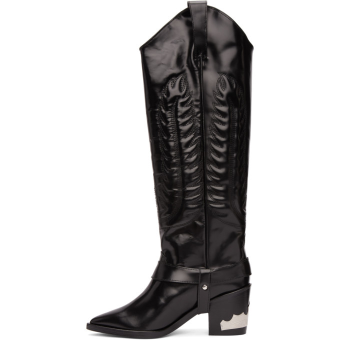 Toga Pulla Black Tall Cowboy Boots Toga Pulla