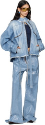Ottolinger Blue Glazed Denim Zip Jacket