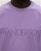 Jw Anderson Logo Embroidery T Shirt Purple - Mens - Shortsleeves