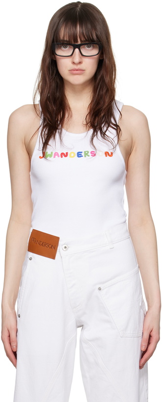 Photo: JW Anderson White Embroidered Tank Top