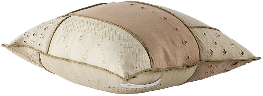 Luna Del Pinal Taupe & Green Natural Dyed Cushion Cover