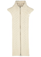 Veronica Beard Upstate Cream Cable-knit Wool Dickey - Ivory - One Size