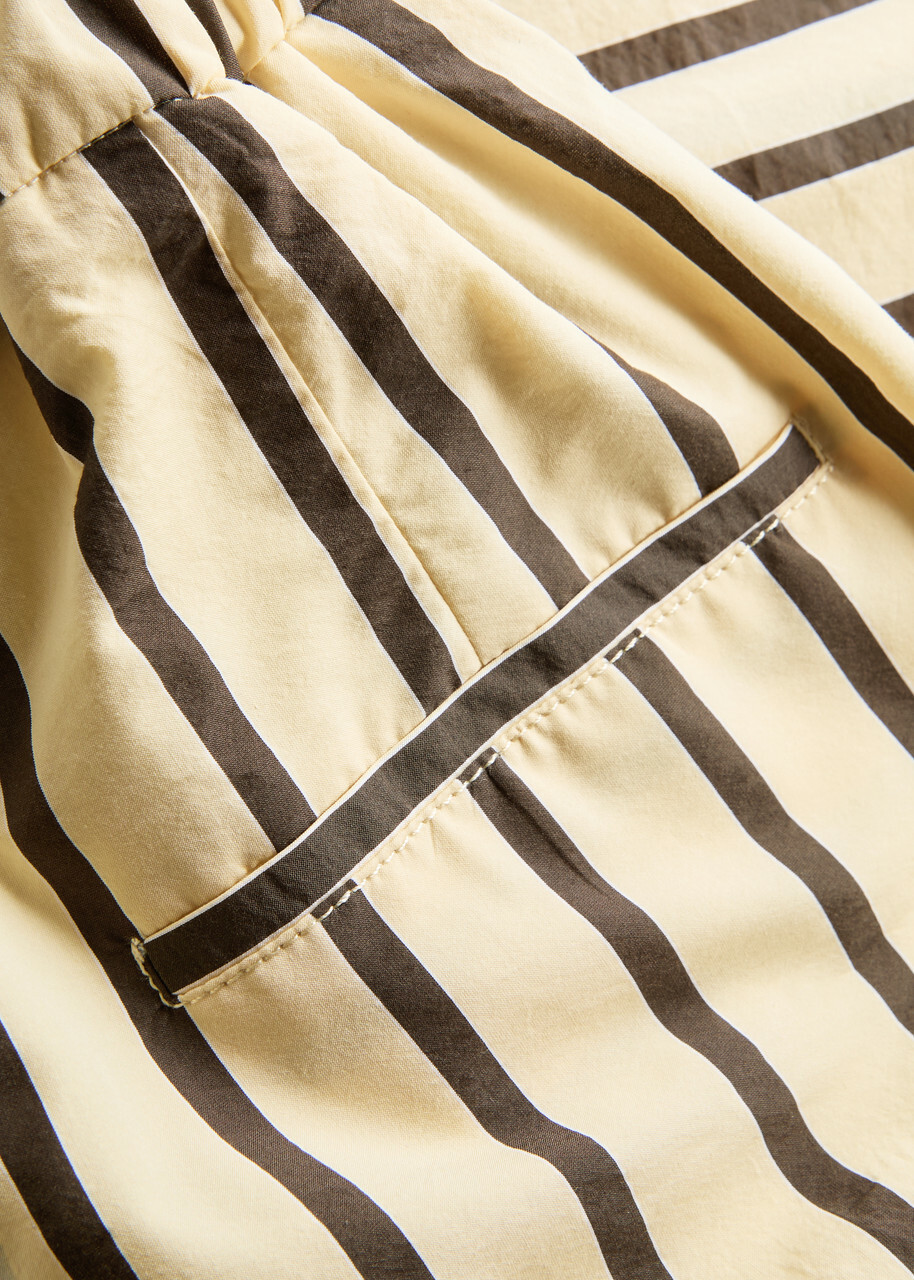 Forte_forte Striped Wide-leg Trousers Cream