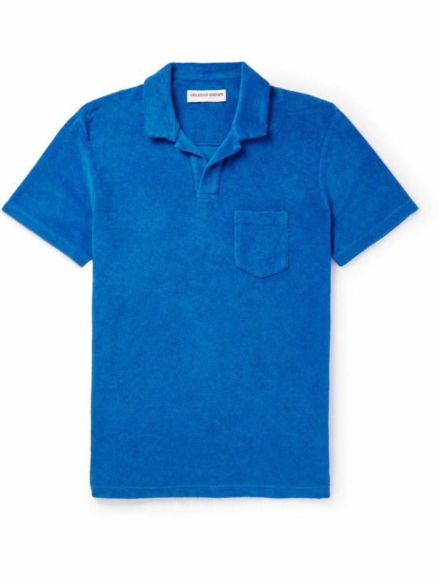 Photo: Orlebar Brown - Cotton-Terry Polo Shirt - Blue
