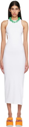 MSGM White Cutout Midi Dress