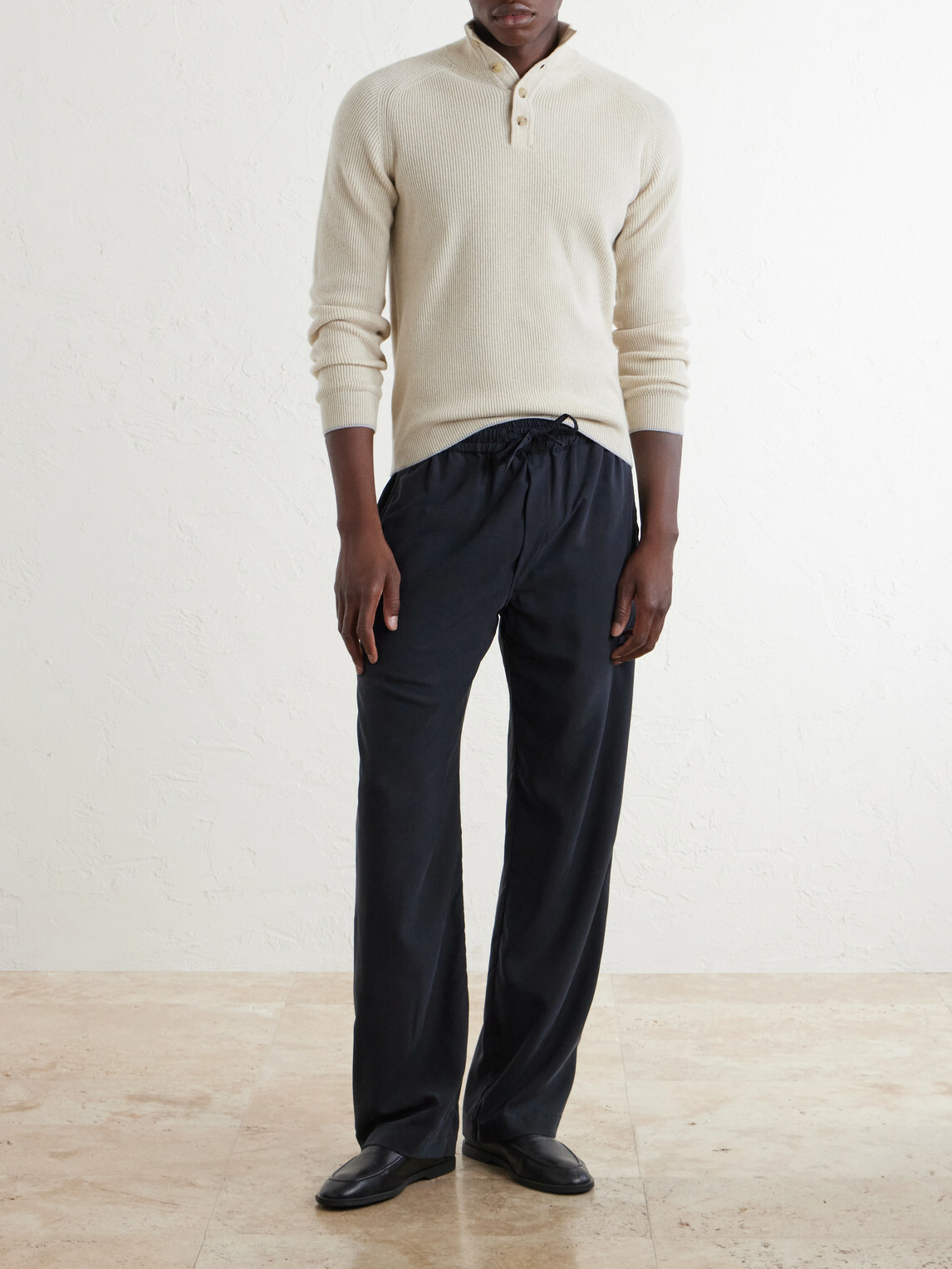 FEDELI - Kyoto Ribbed Cashmere Polo Shirt - Neutrals
