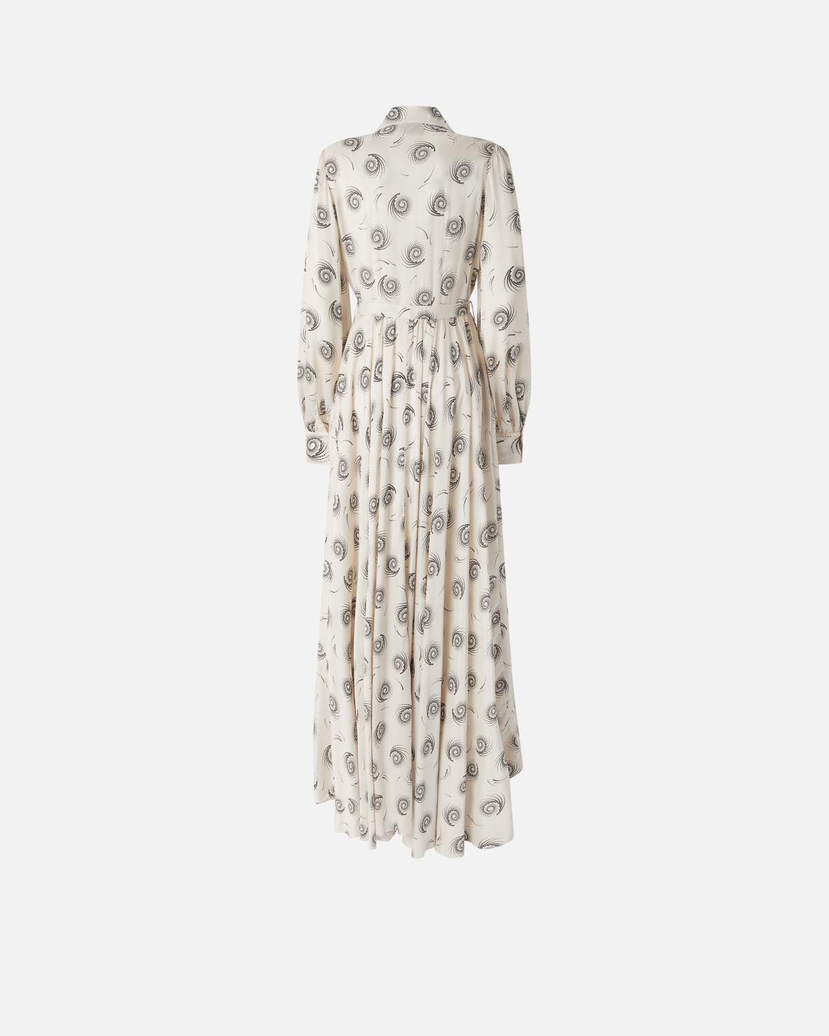 Pinko Long Shirt Dress With Swirl Print Cream/Black