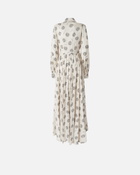 Pinko Long Shirt Dress With Swirl Print Cream/Black