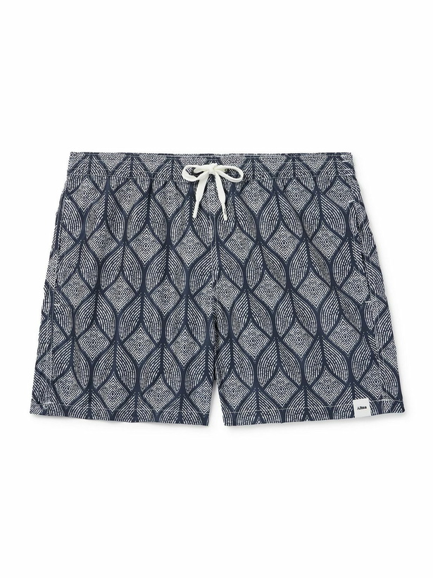 Photo: Altea - Straight-Leg Mid-Length Printed Swim Shorts - Blue
