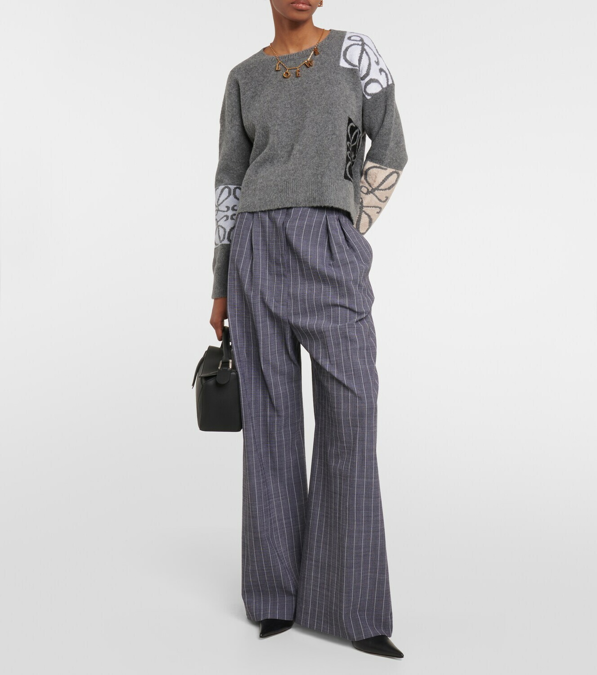 Loewe Anagram cropped wool sweater