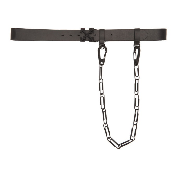 Photo: Off-White Black Leather Chain Belt