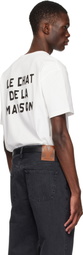 Valentino White Cotton 'Le Chat De La Maison' Print T-shirt