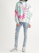 AMIRI - Logo-Flocked Tie-Dyed Loopback Cotton-Jersey Hoodie - Blue