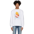 Palm Angels White Sacred Heart Long Sleeve T-Shirt