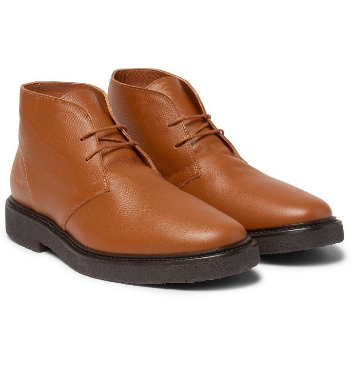 Photo: Common Projects - Saffiano Leather Desert Boots - Men - Brown