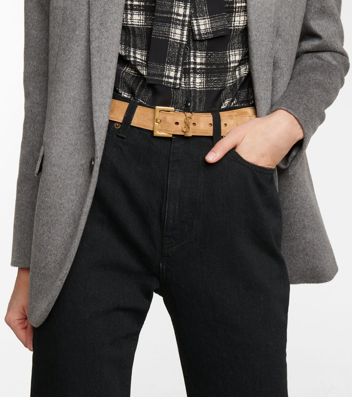 saint laurent suede belt