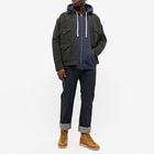 The Real McCoy's Men's 10oz Loopwheel Zip Hoody in Navy