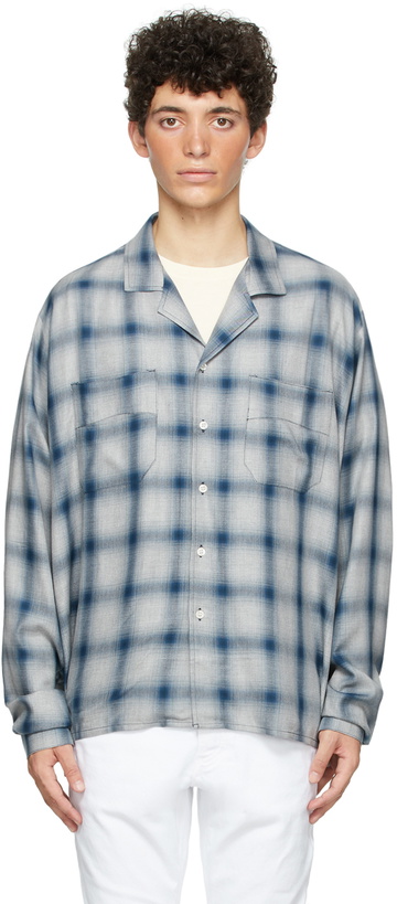 Photo: Rhude Grey & Blue Check Camp Shirt