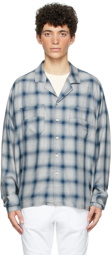 Rhude Grey & Blue Check Camp Shirt
