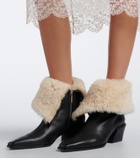 Paris Texas Bettina shearling-lined leather ankle boots