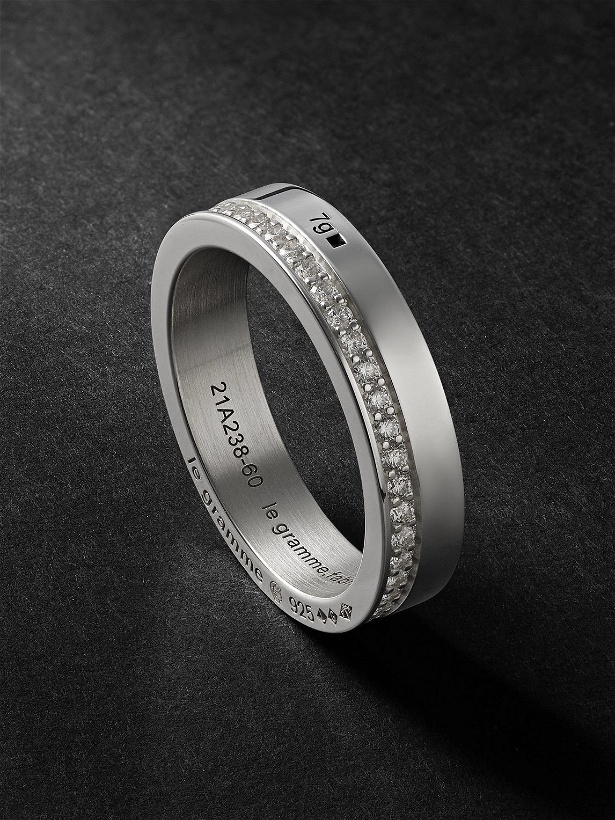 Photo: Le Gramme - 7g Sterling Silver Diamond Ring - Silver