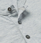 James Perse - Mélange Cotton and Cashmere-Blend Jersey Henley T-Shirt - Light gray