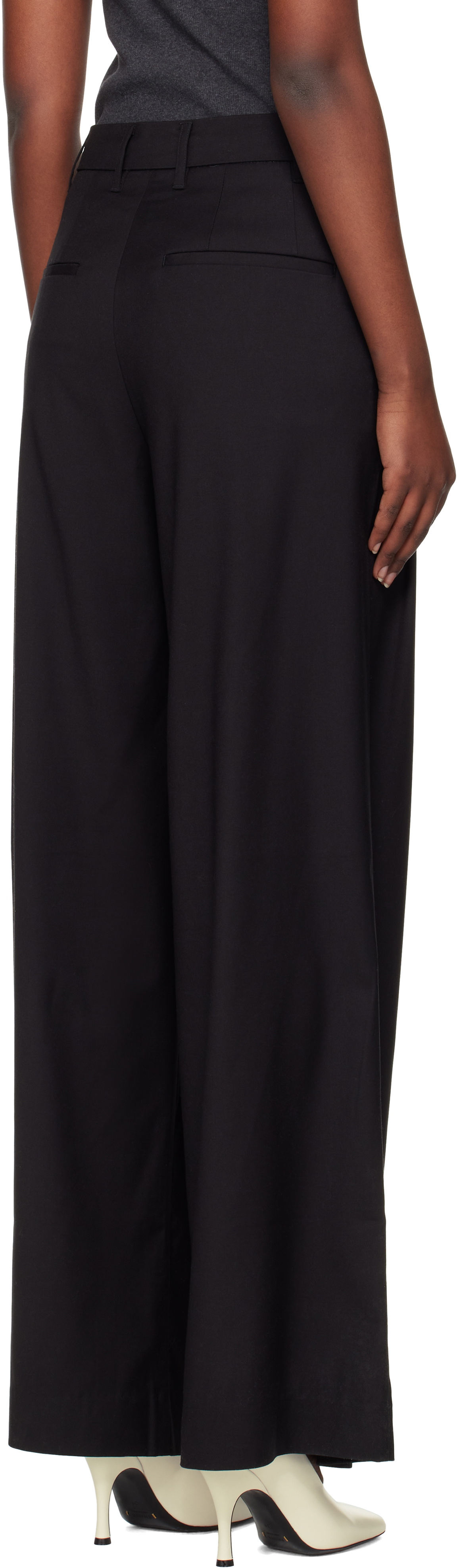REMAIN Birger Christensen Black Wide Suiting Trousers