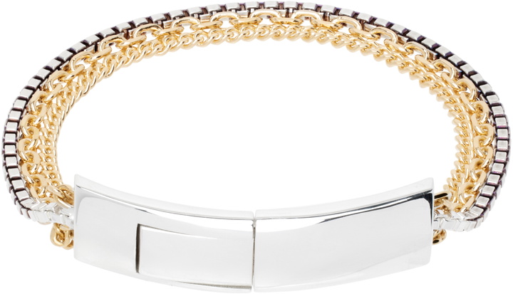 Photo: Bottega Veneta Gold & Silver Detail Chain Bracelet