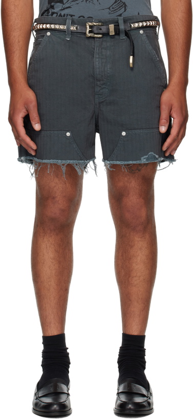 Photo: Enfants Riches Déprimés Black Double Knee Paint Shorts