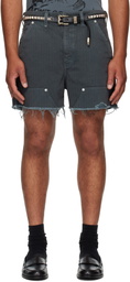 Enfants Riches Déprimés Black Double Knee Paint Shorts