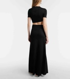 Christopher Esber Paisley cropped gathered T-shirt