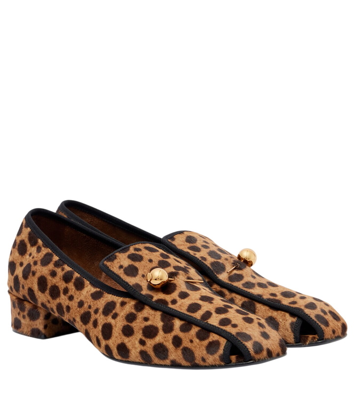Photo: Herbert Levine Showtime leopard-print calf hair loafer pumps