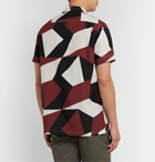Frescobol Carioca - Modernist Printed Camp-Collar Lyocell Shirt - Burgundy