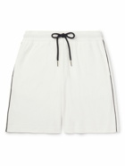 Moncler - Straight-Leg Piped Cotton-Terry Drawstring Shorts - White