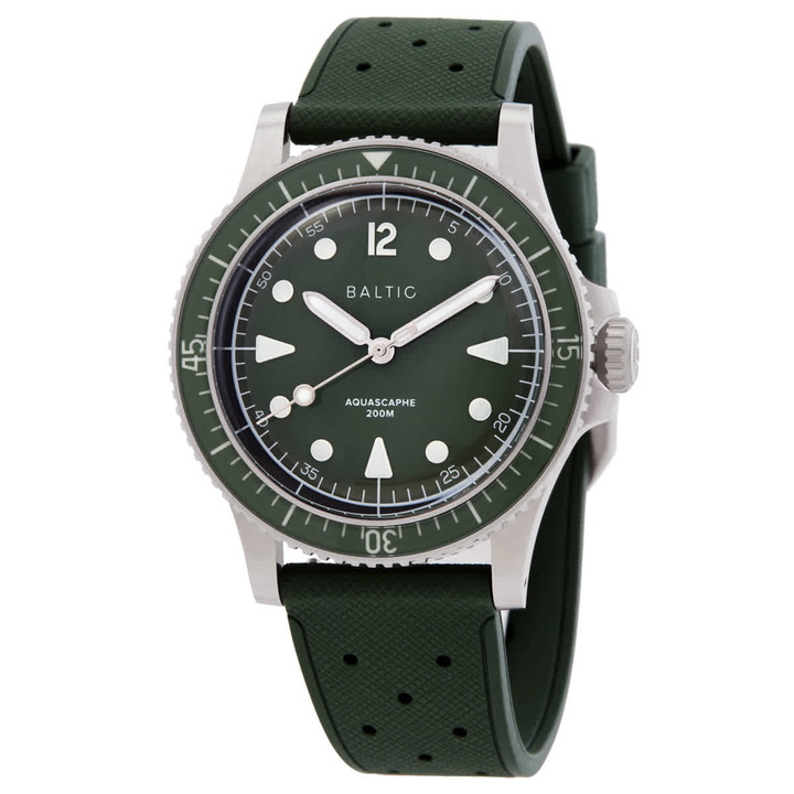 Photo: Baltic Aquascaphe Mk2 Automatic Green Dial Mens Watch AQUAMK2GREEN37