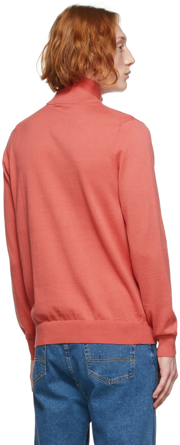 PS by Paul Smith Pink Zebra Half-Zip Sweater
